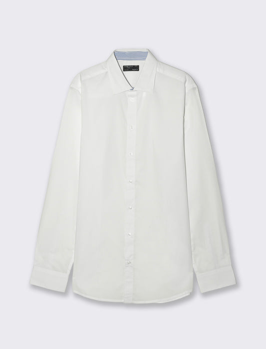 Camicia Regular Fit Easy Iron Collo Francese - Bianco