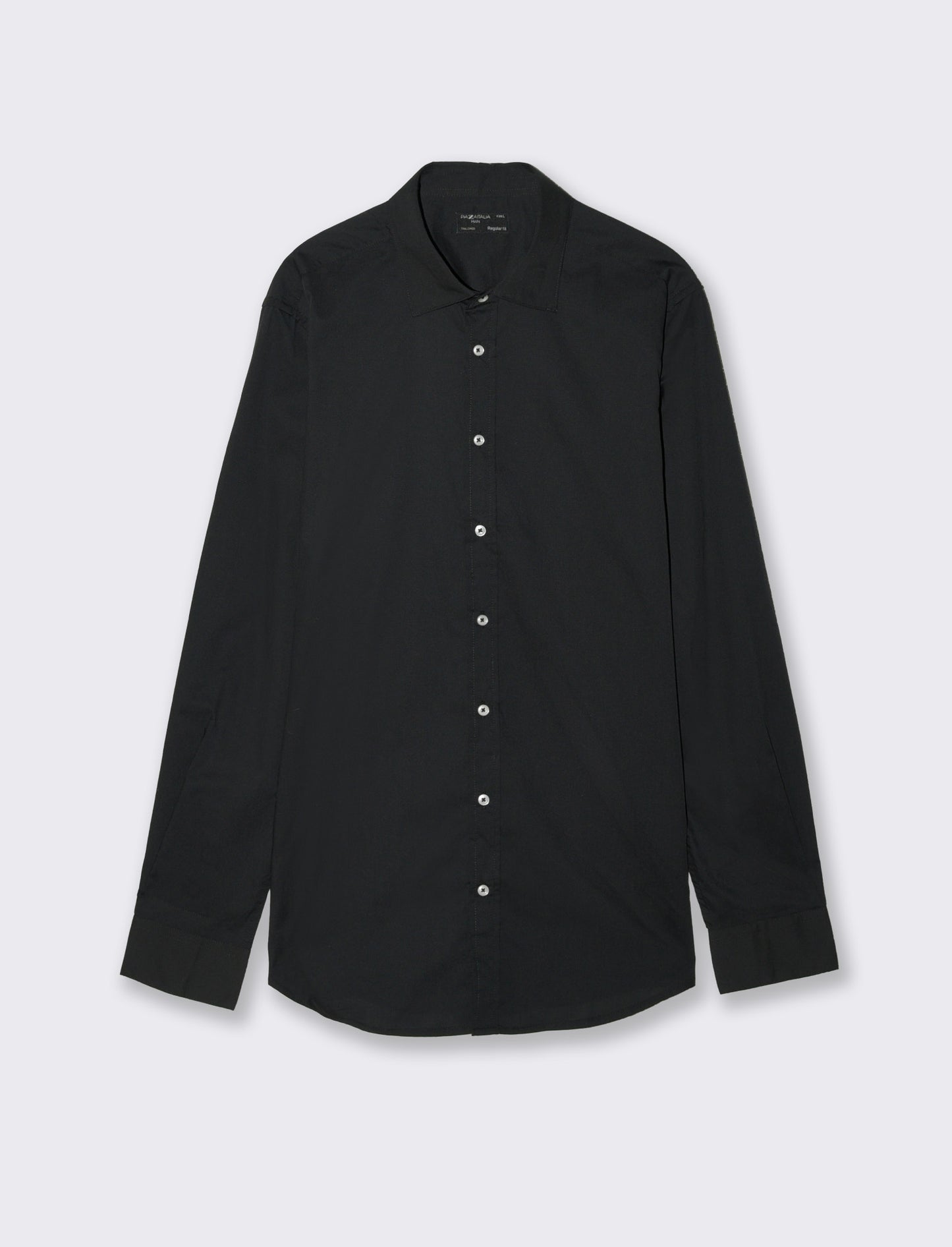 Camicia Regular Fit Easy Iron Collo Francese - Nero