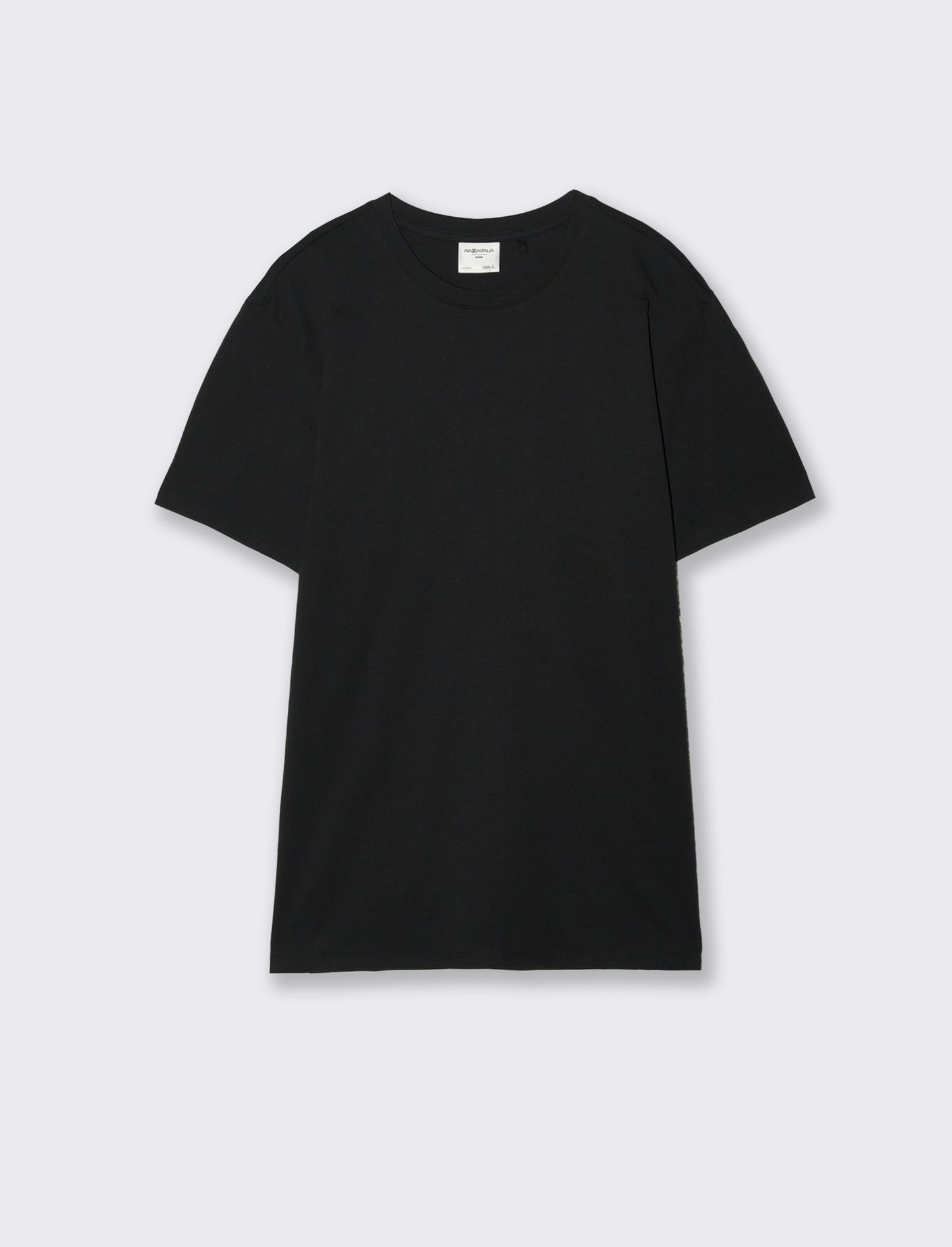 T-shirt girocollo in cotone regular fit - Nero