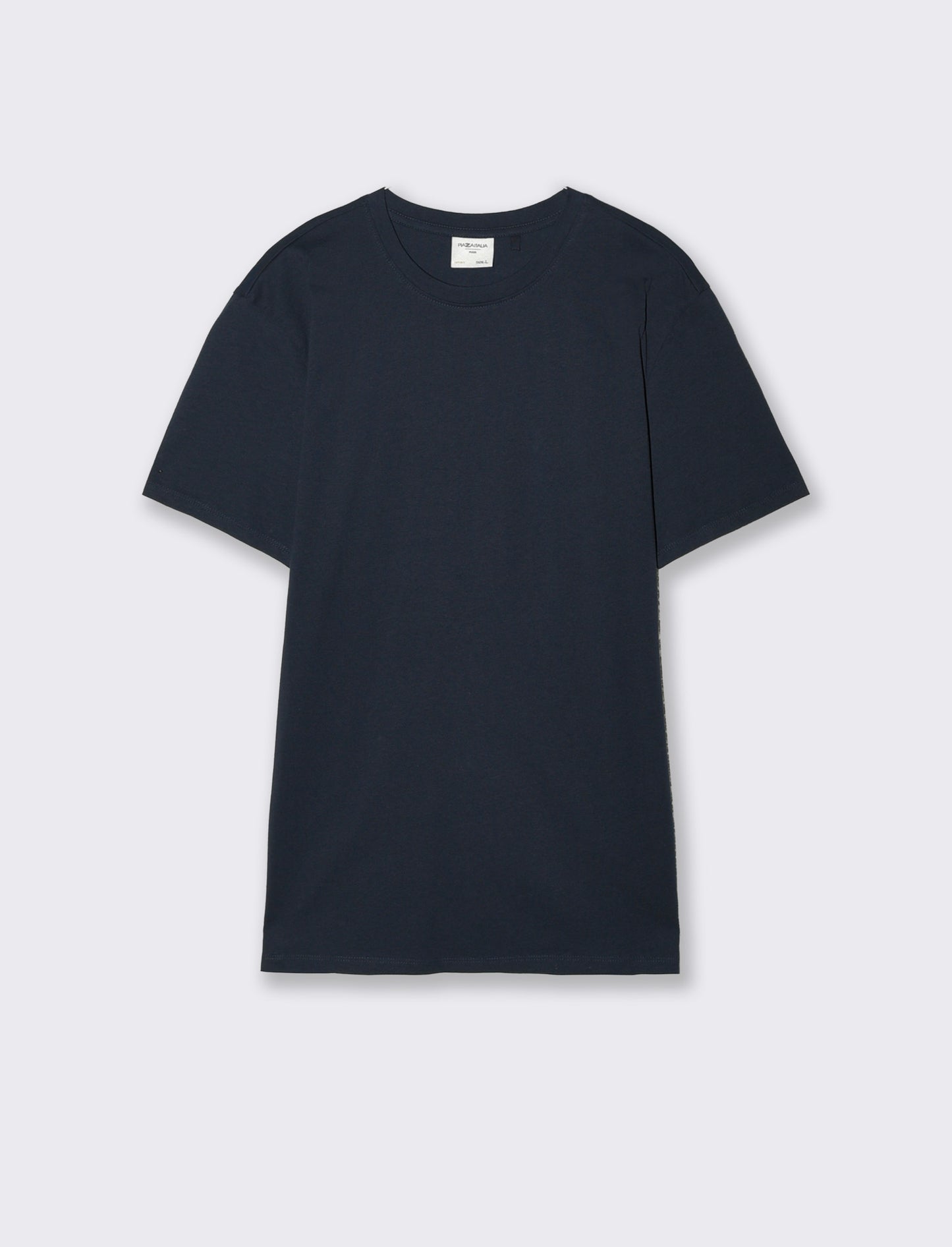 T-shirt girocollo in cotone regular fit - Blu
