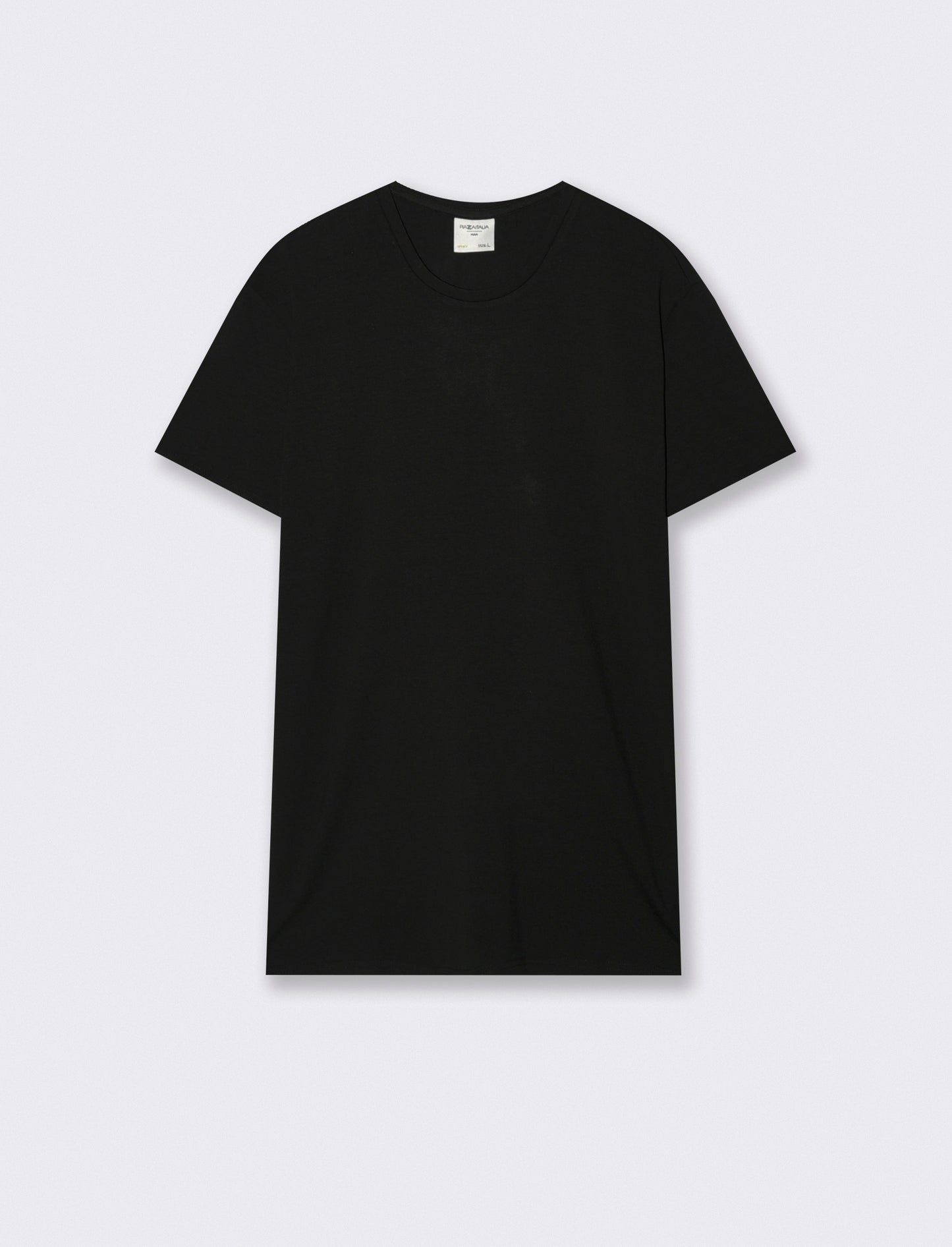 T-shirt slim fit in cotone elasticizzato - Nero