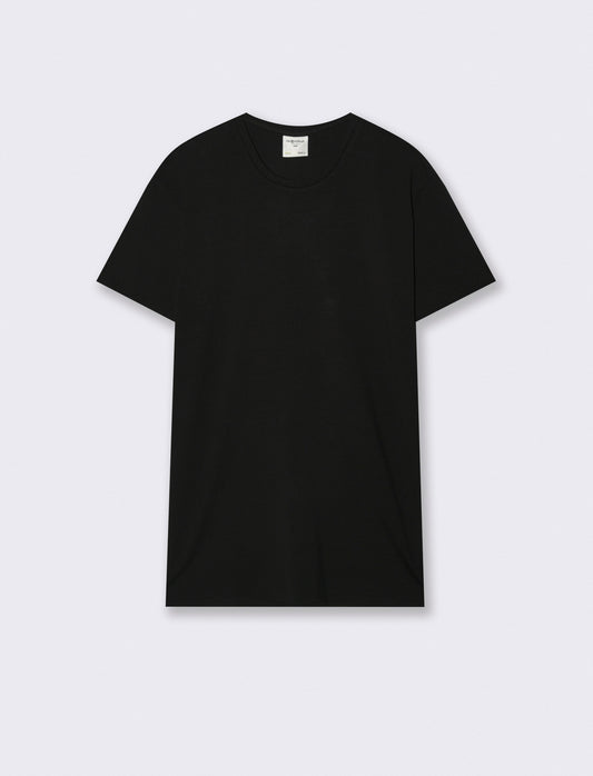 T-shirt slim fit in cotone elasticizzato - Nero