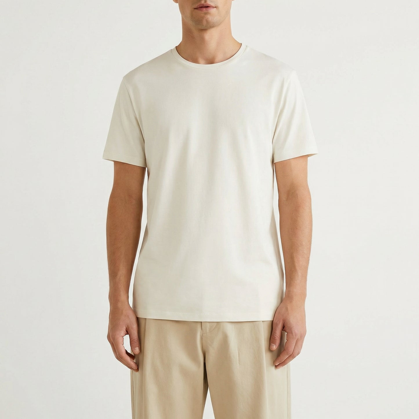 T-shirt slim fit in cotone elasticizzato - Bianco