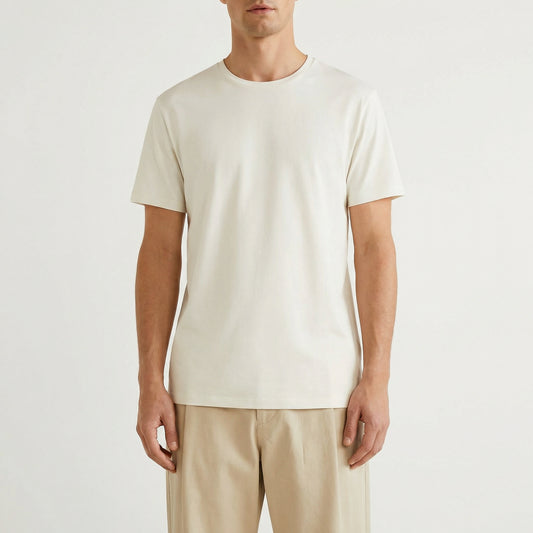 T-shirt slim fit in cotone elasticizzato - Bianco