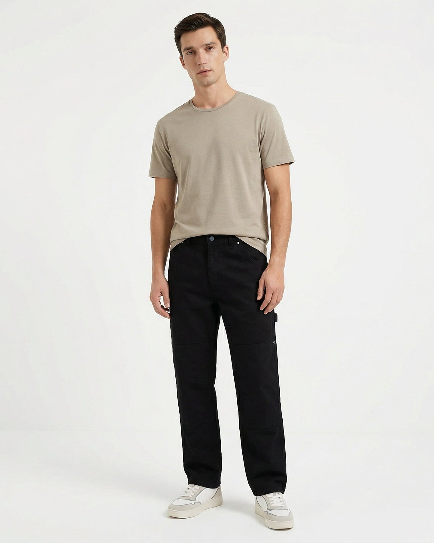 T-shirt slim fit in cotone elasticizzato - Grigio