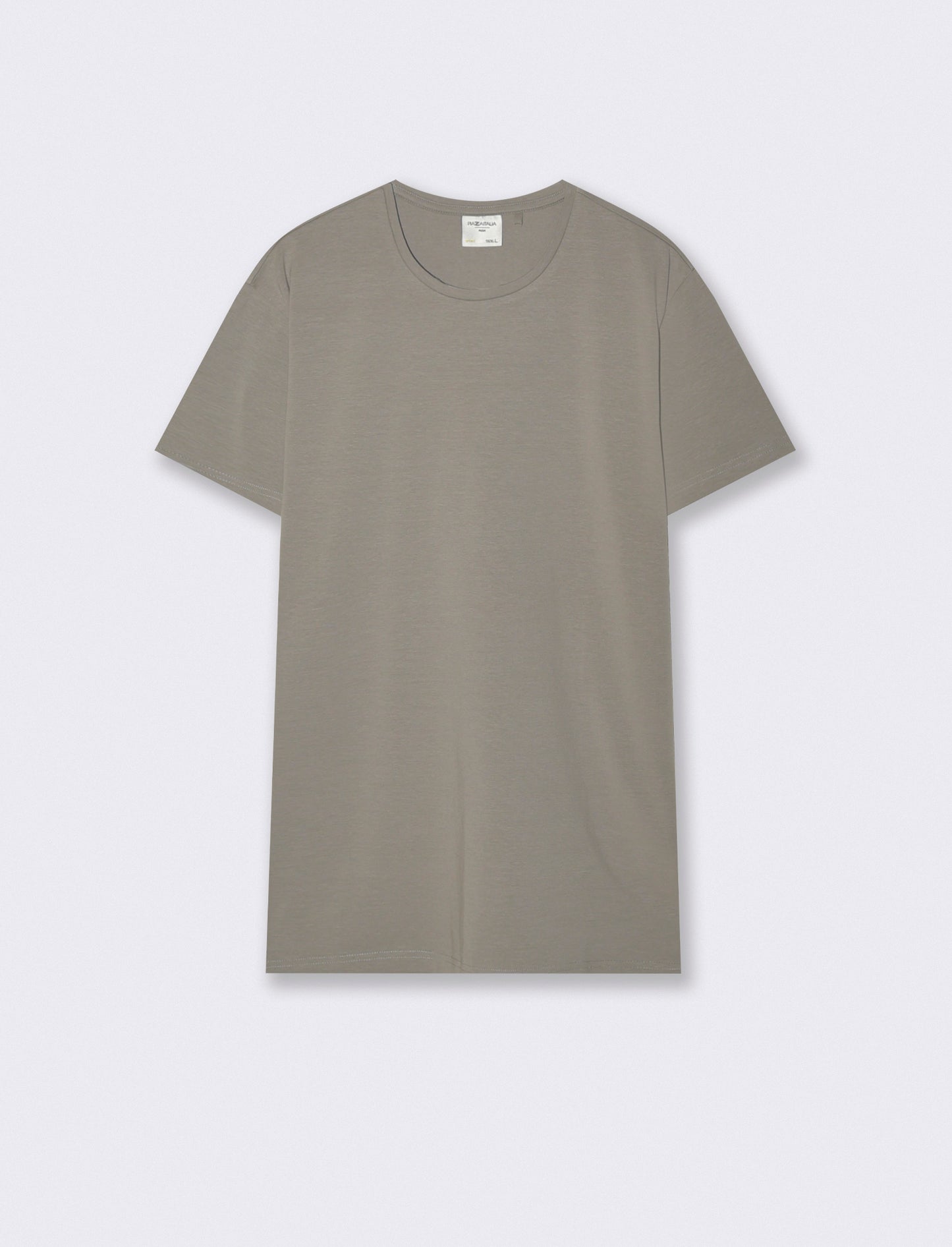 T-shirt slim fit in cotone elasticizzato - Grigio