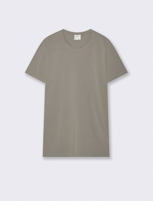 T-shirt slim fit in cotone elasticizzato - Grigio