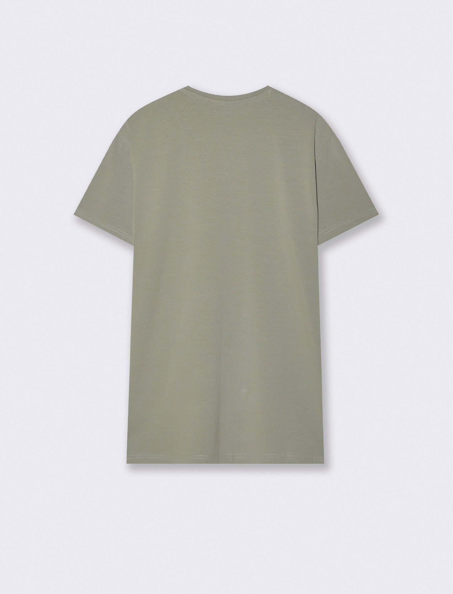 T-shirt slim fit in cotone elasticizzato - Verde salvia