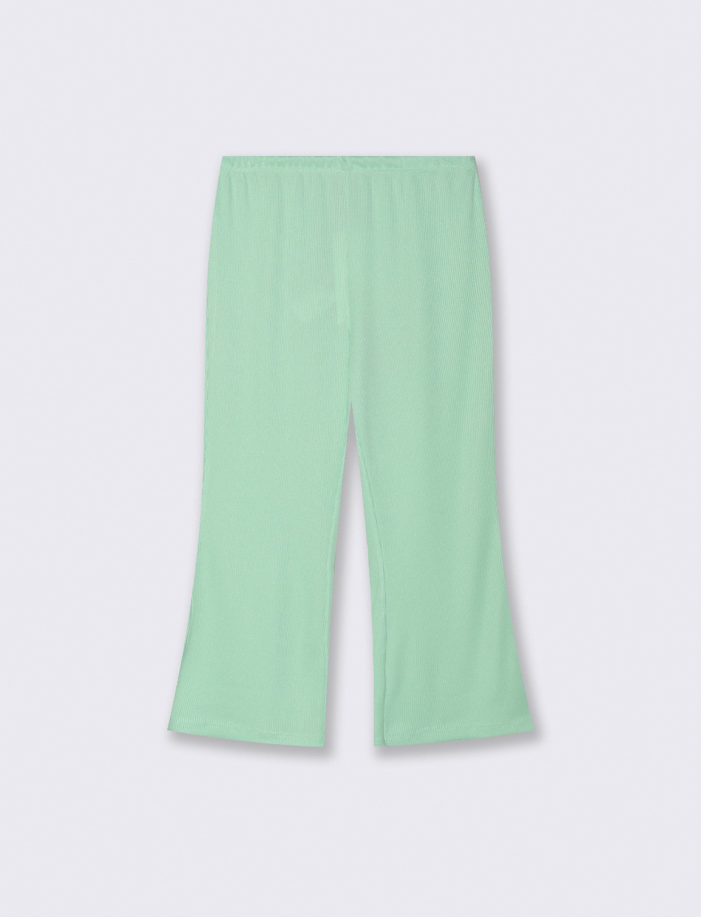 Leggings in costina modello flare. - Verde