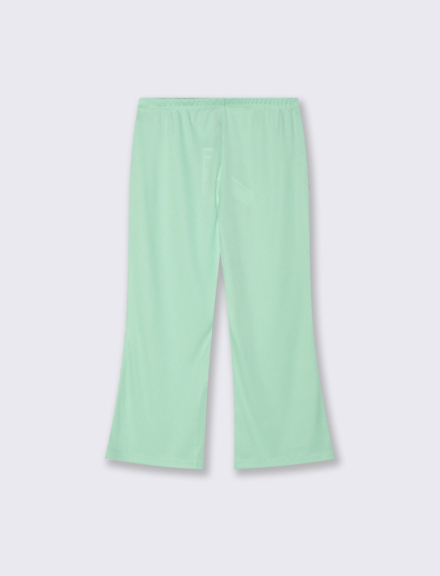 Leggings in costina modello flare. - Verde