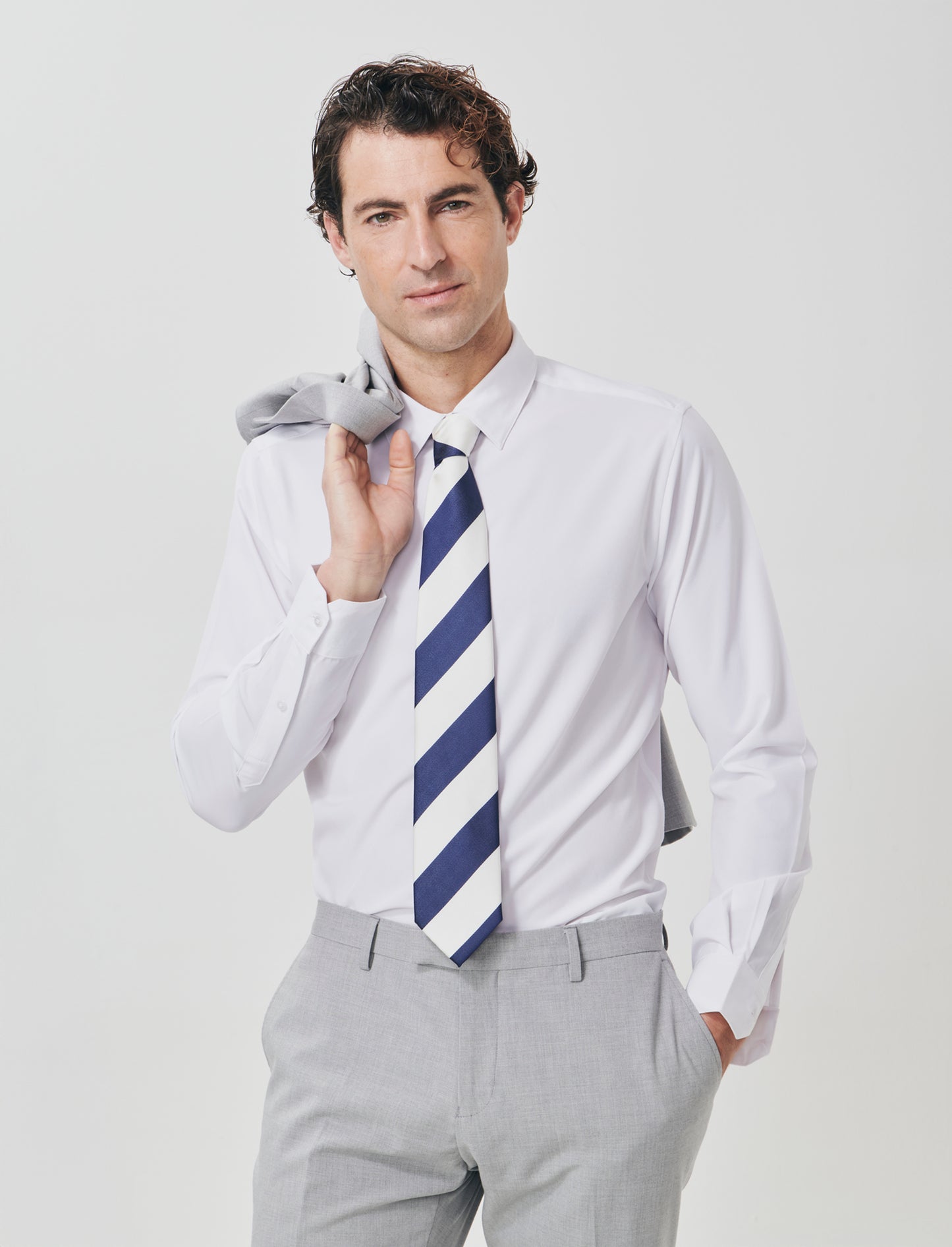 Slim Fit Technical Fabric Shirt - White
