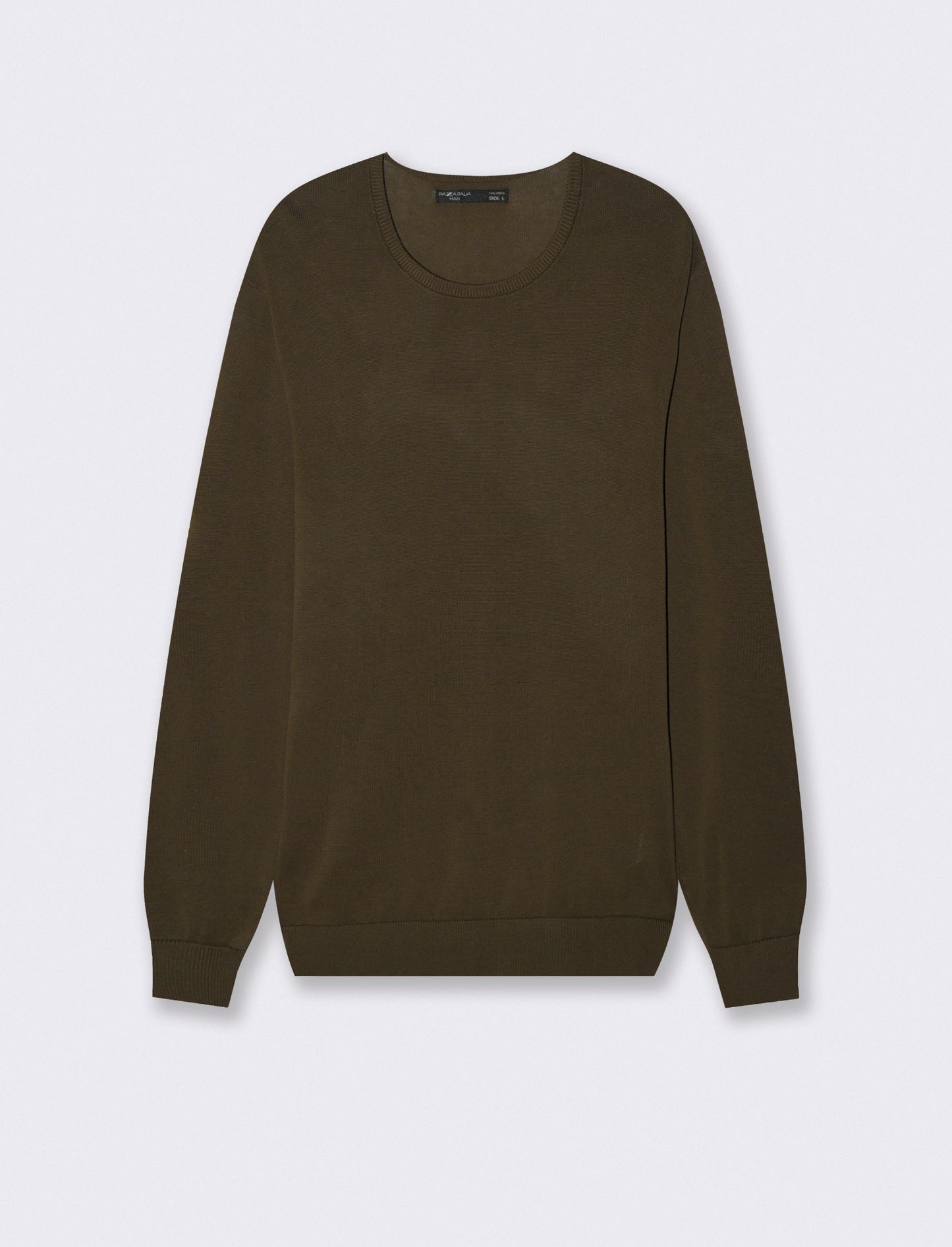 Maglia girocollo in puro cotone premium - Moro