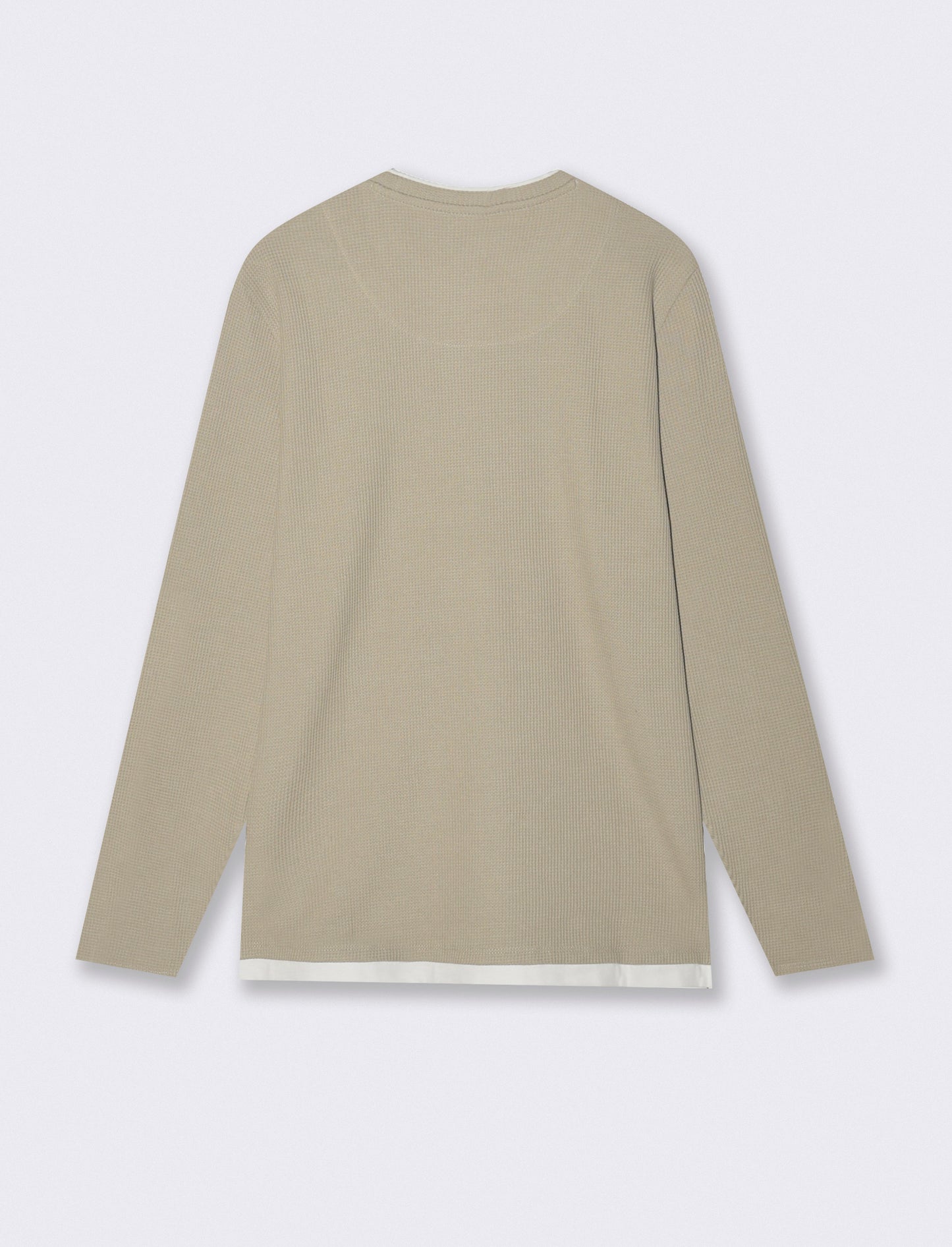 Maglia girocollo waffel in misto cotone - Grigio stone
