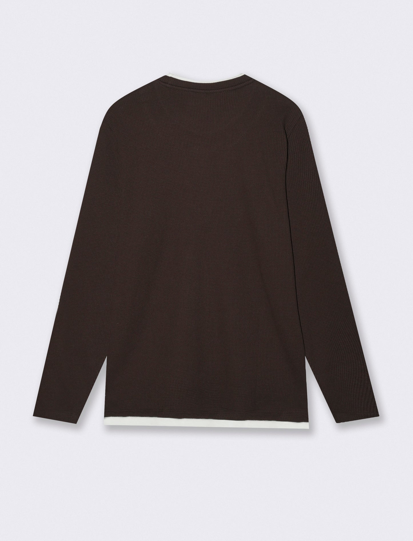 Maglia girocollo waffel in misto cotone - Moro