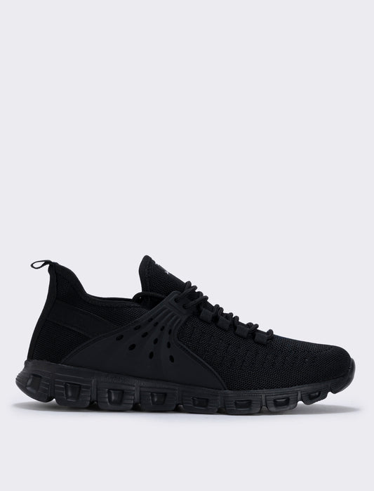 Men's running sneakers in technical fabric - Black