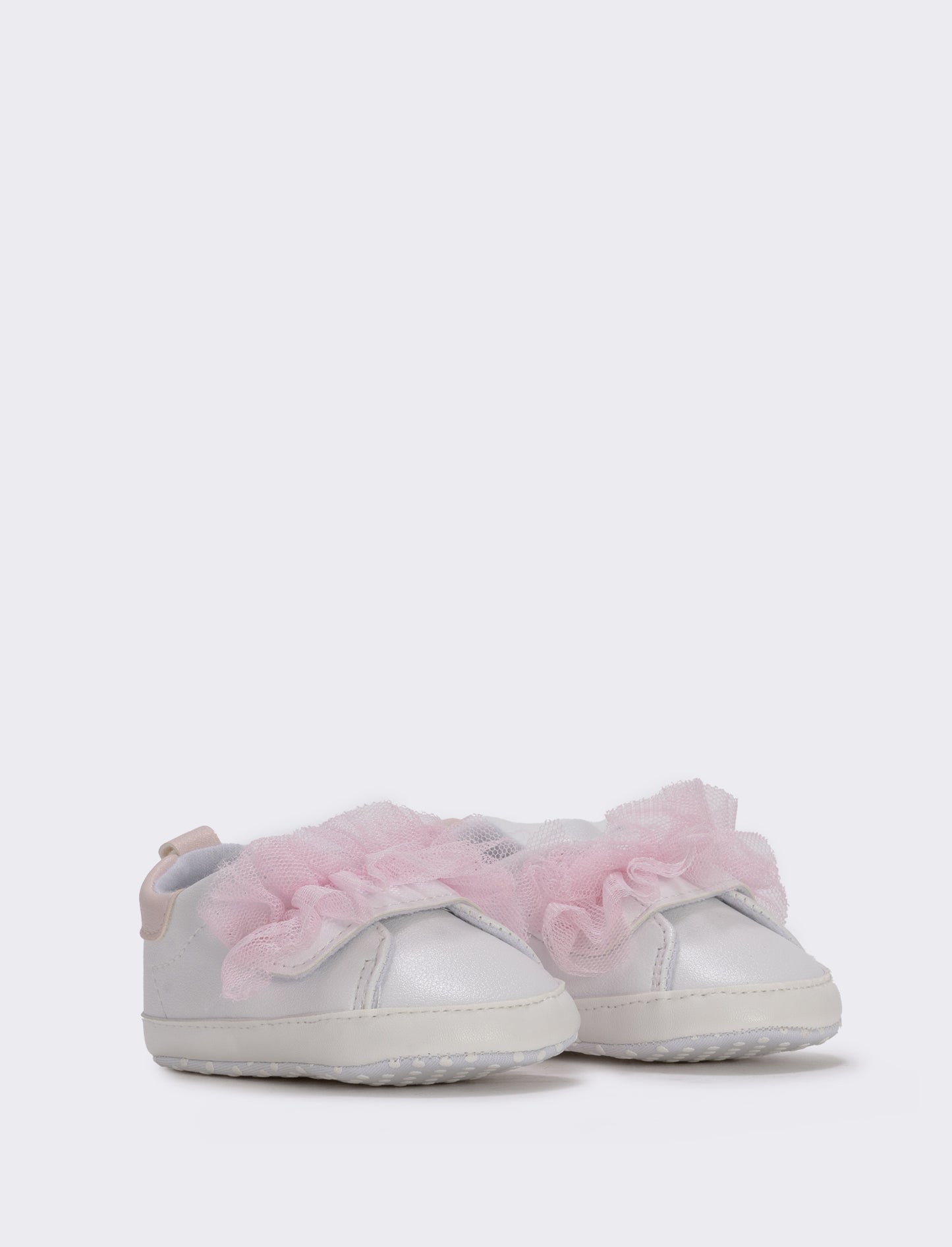 Scarpa neonata bianca con tuller rosa - Bianco