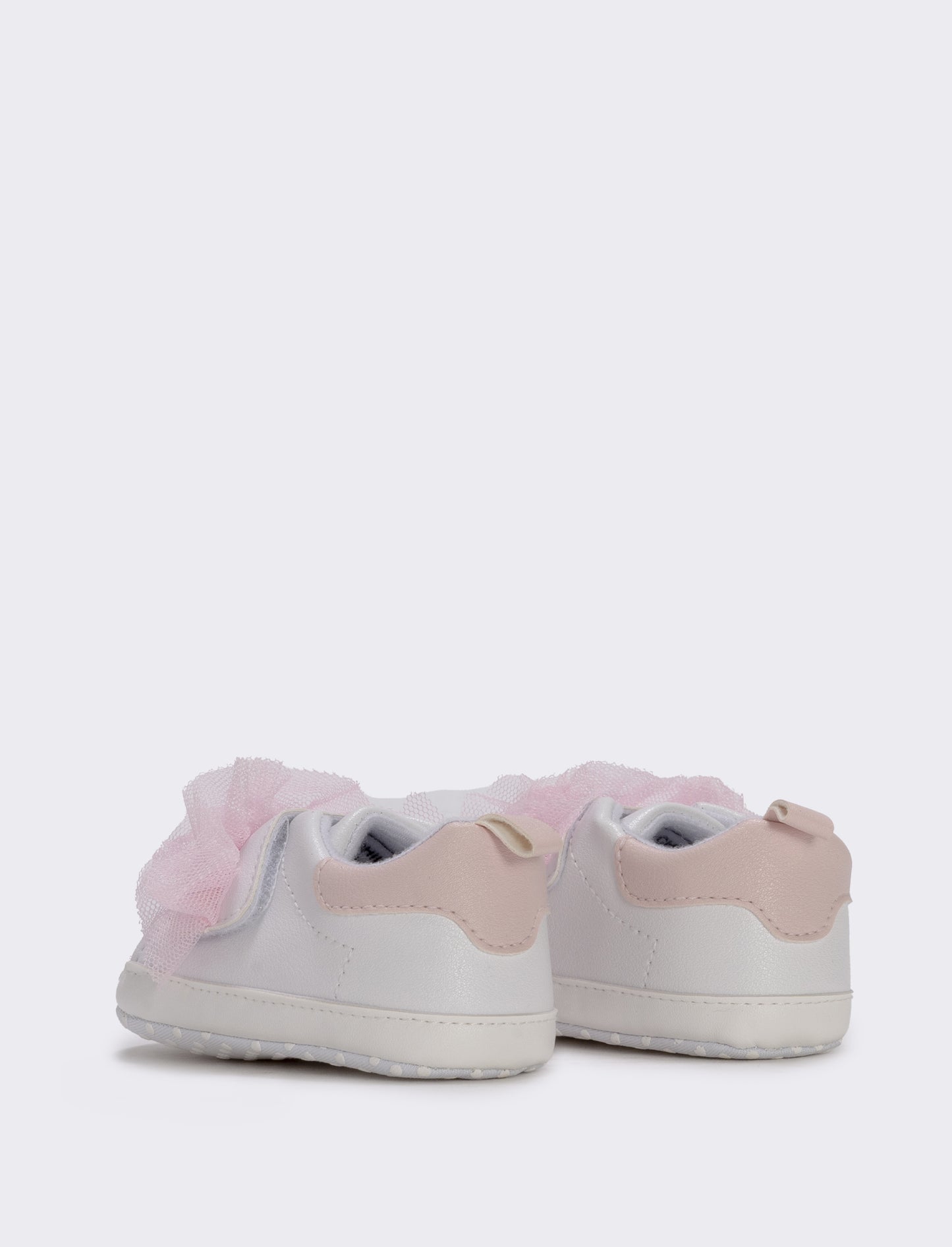 Scarpa neonata bianca con tuller rosa - Bianco