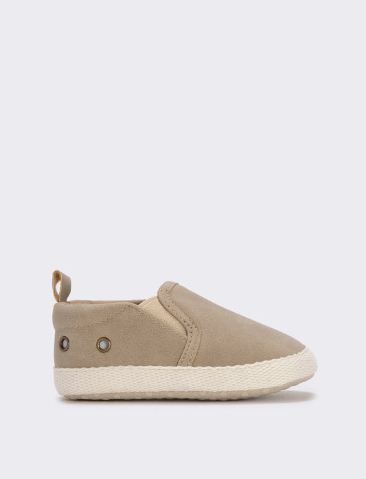Slip-on beige antiscivolo per neonato - Beige
