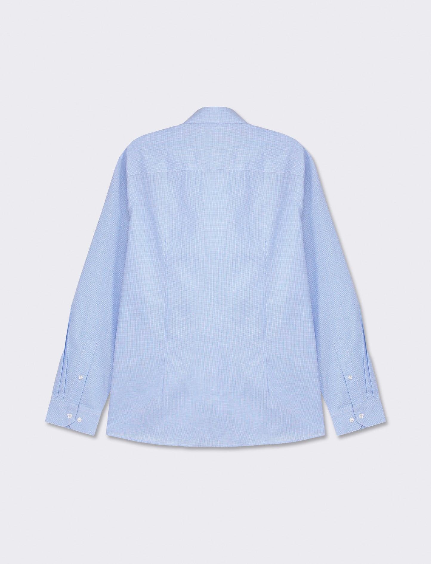 Regular Fit Cotton Blend Easy Iron Shirt with French Collar and Long Sleeves - Sky blue