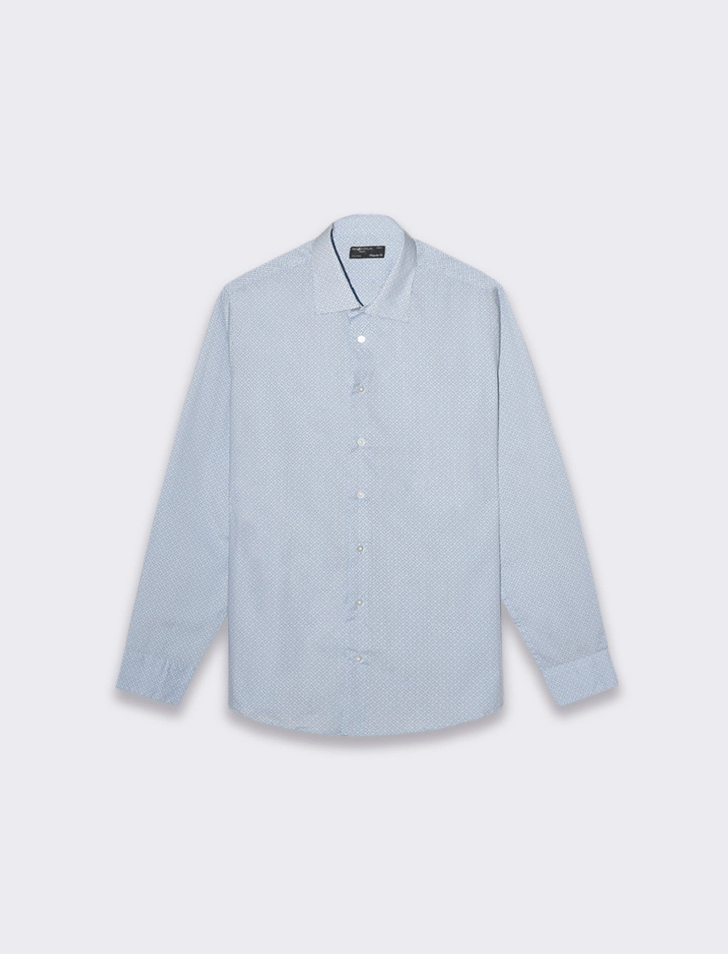 Regular Fit Cotton Blend Shirt with Easy Iron Finish - Sky blue