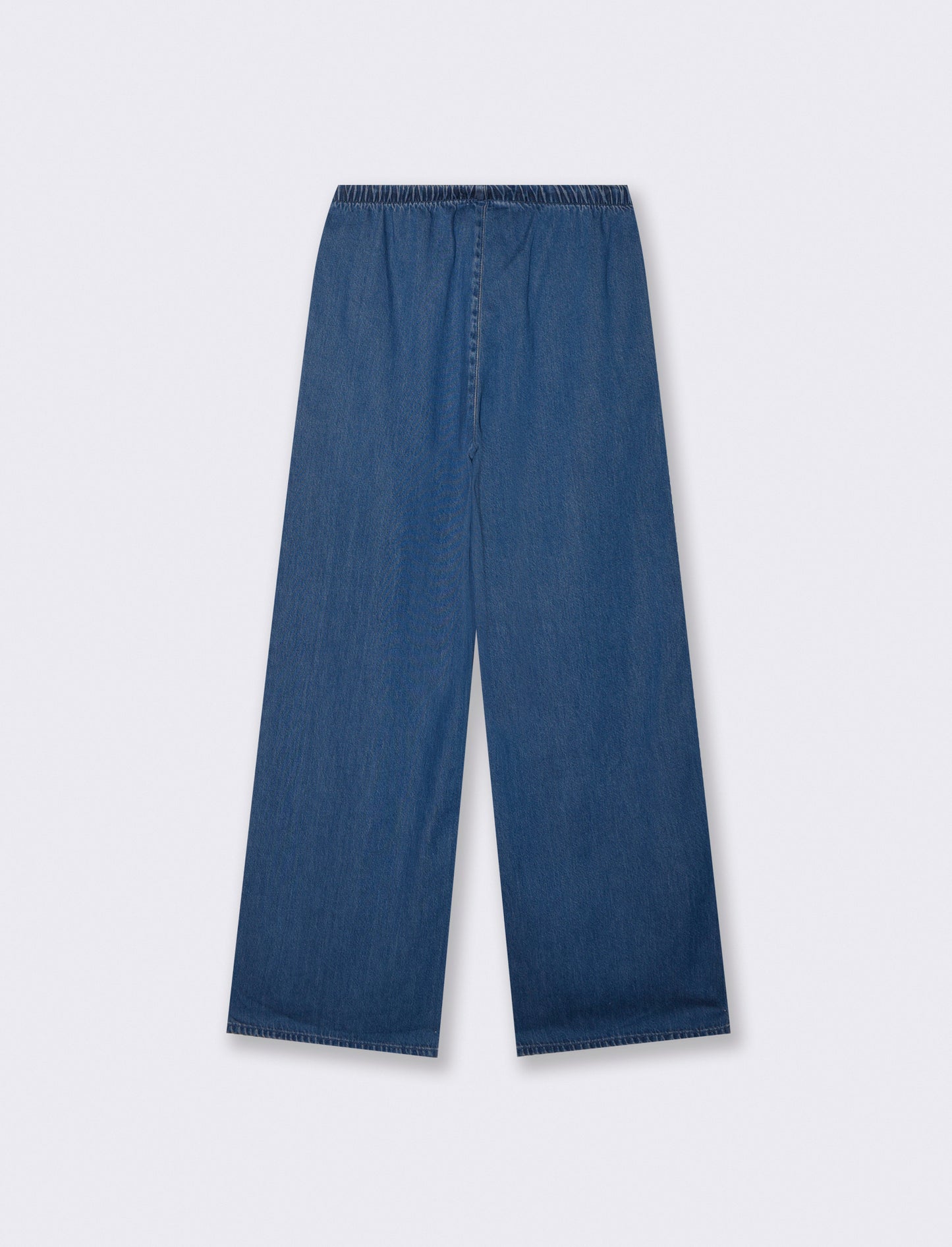 Pantalone jogger wide leg con tasche - Denim