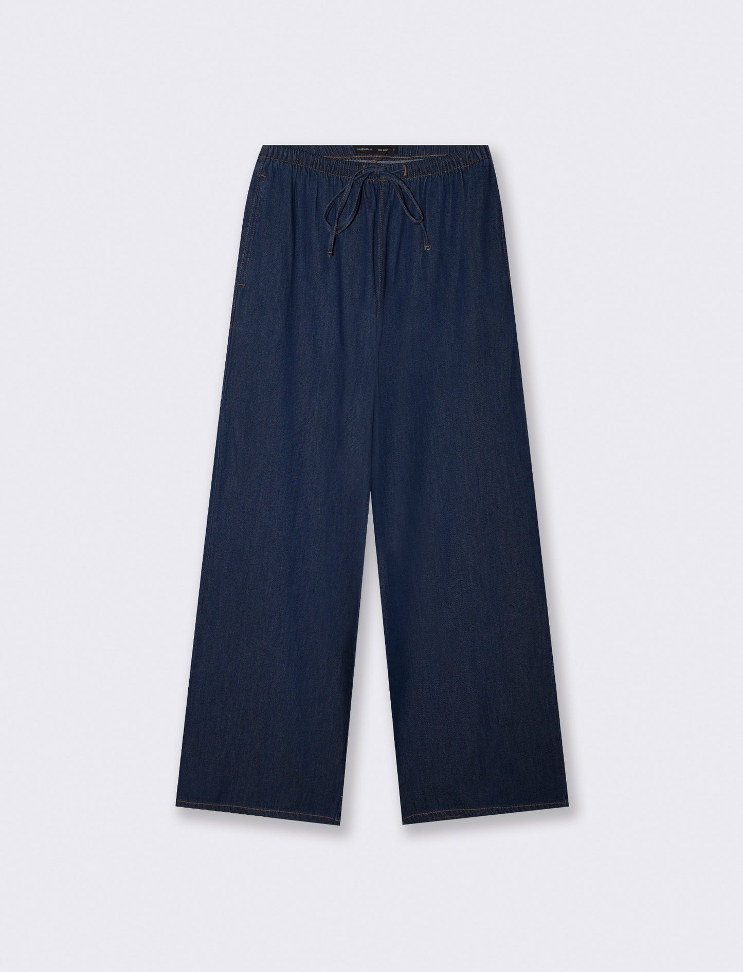 Pantalone jogger wide leg con tasche - DENIM SCURO