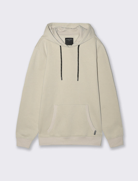 Felpa basic con cappuccio e tasca marsupio - Grigio ghiaccio