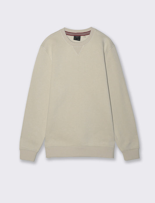 Felpa basic girocollo in misto cotone - Grigio ghiaccio