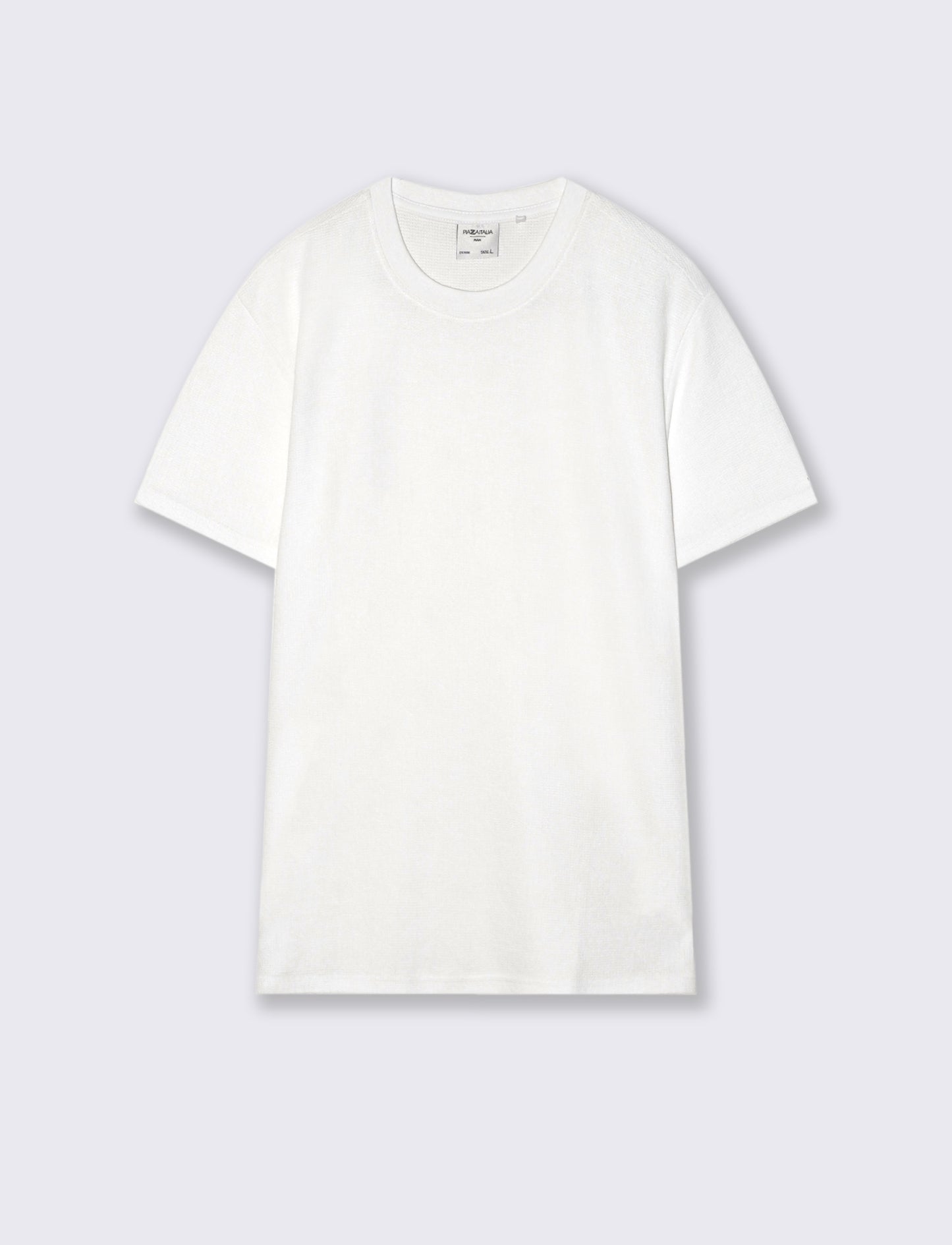 T-shirt Waffle Regular Fit Maniche Corte - Bianco