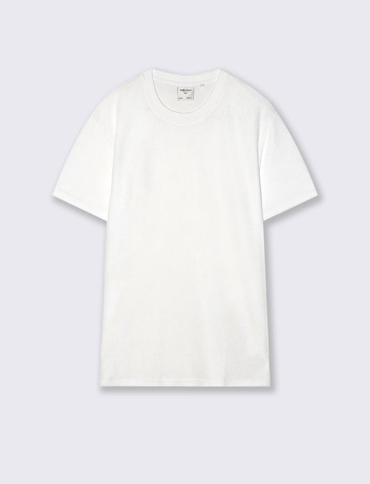 T-shirt Waffle Regular Fit Maniche Corte - Bianco
