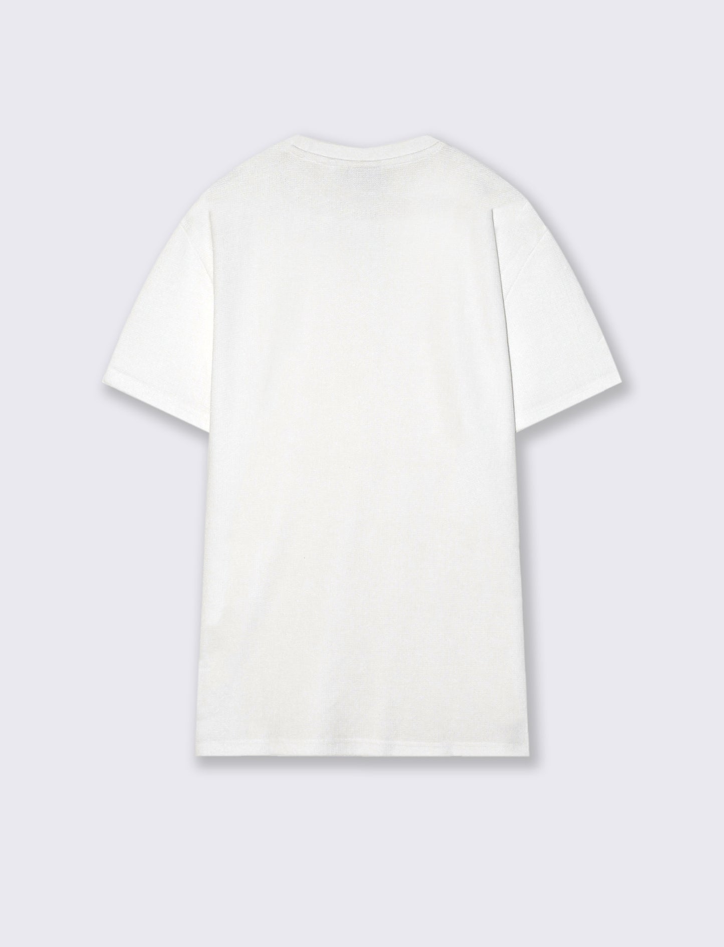 T-shirt Waffle Regular Fit Maniche Corte - Bianco