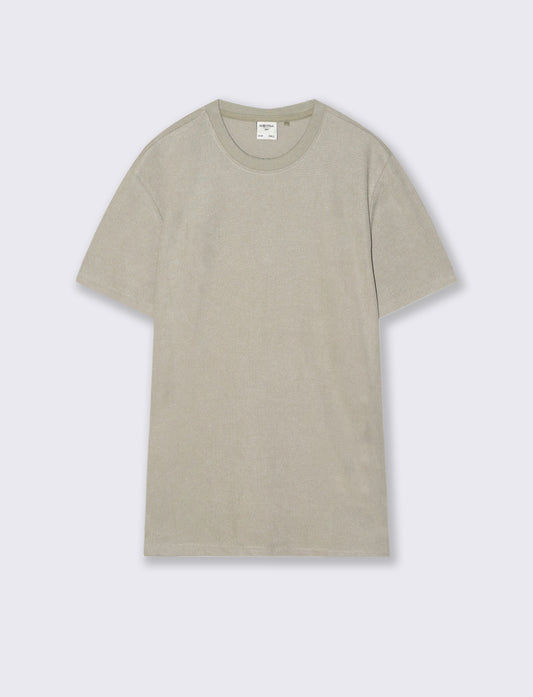T-shirt Waffle Regular Fit Maniche Corte - Grigio stone