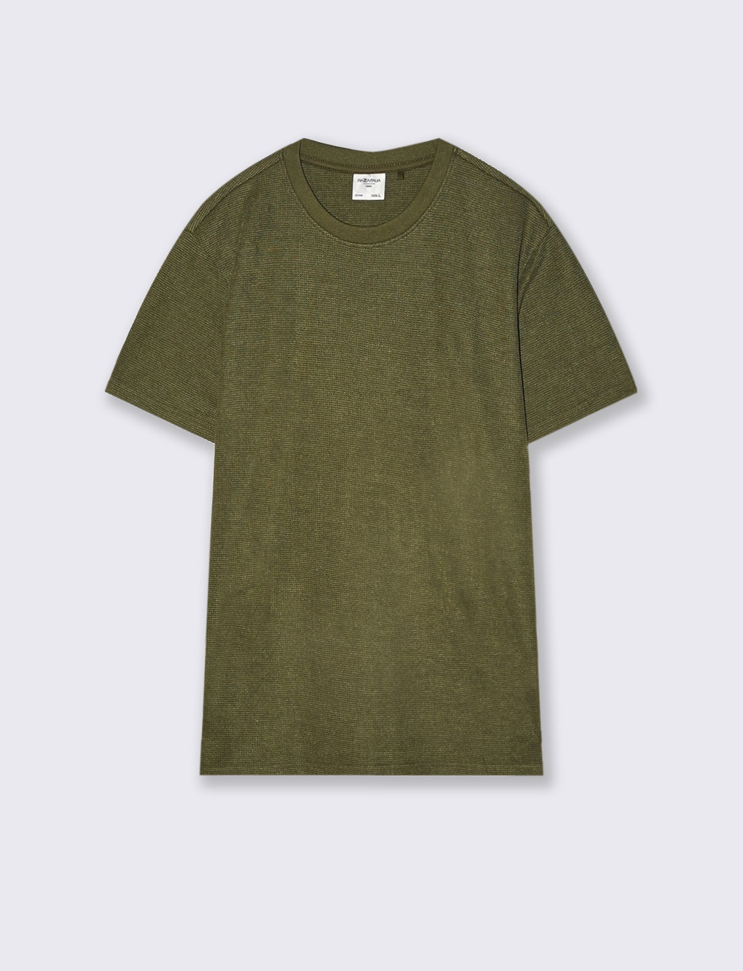 T-shirt Waffle Regular Fit Maniche Corte - Verde oliva