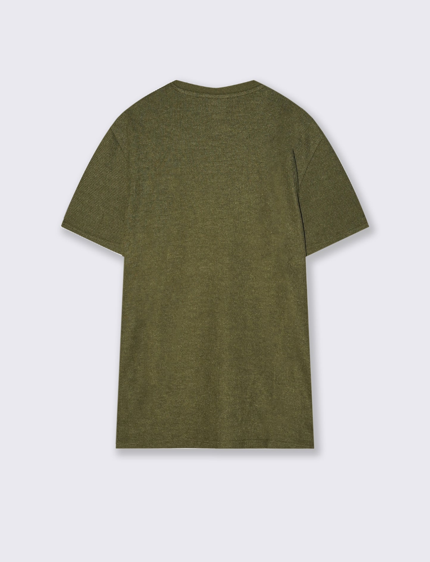 T-shirt Waffle Regular Fit Maniche Corte - Verde oliva