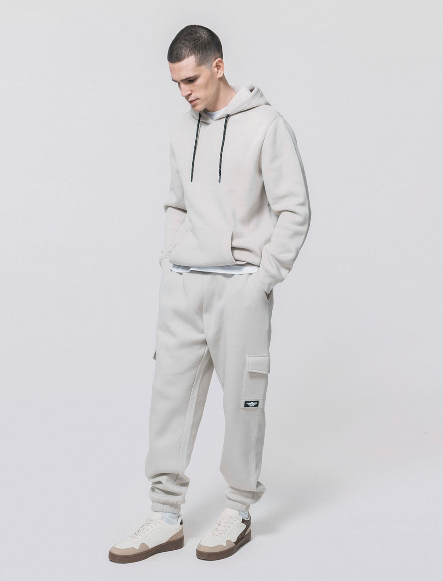 Pantaloni in felpa con tasconi laterali - Grigio ghiaccio