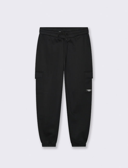 Pantaloni in felpa con tasconi laterali - Nero