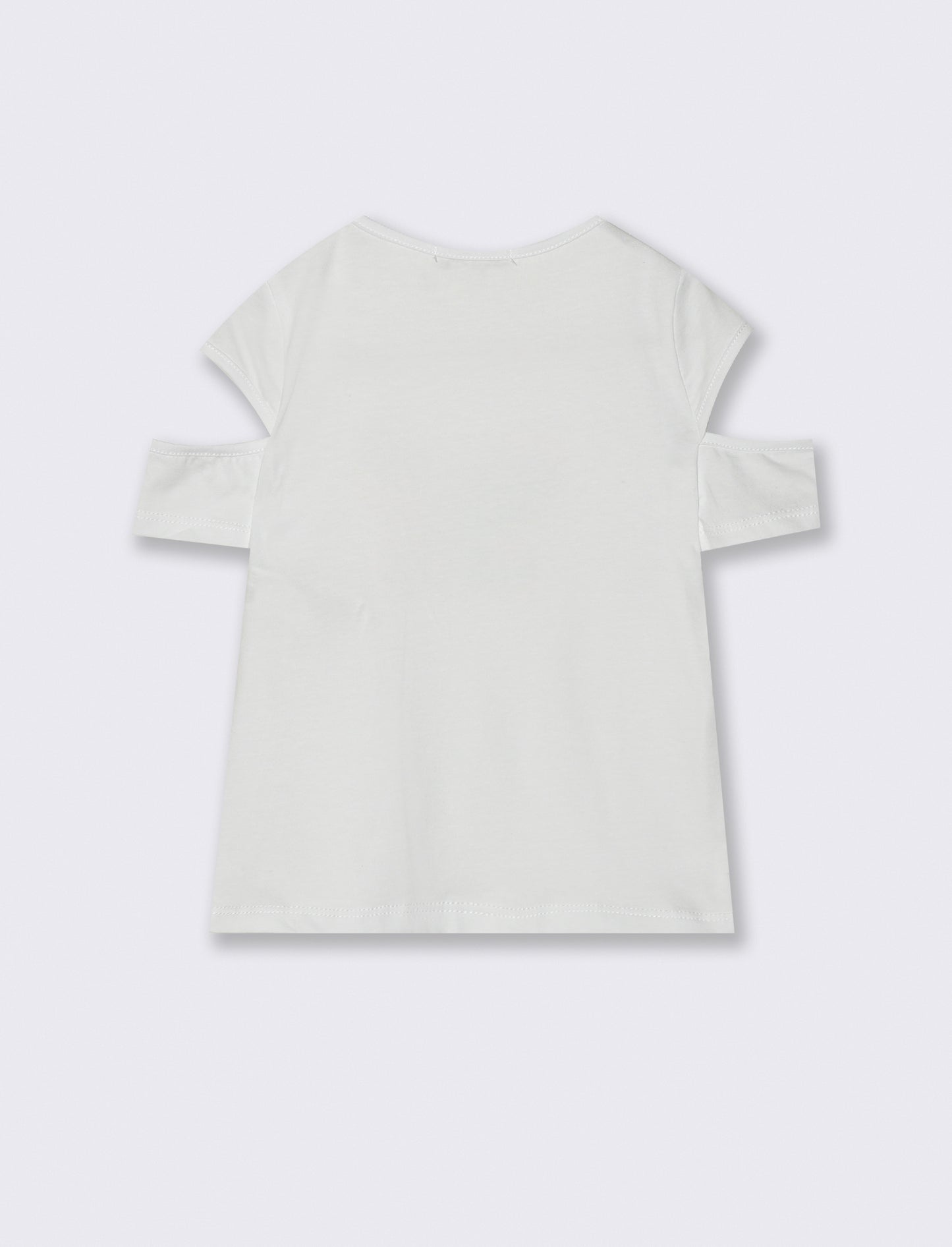 T-shirt mezza manica con stampa farfalla. - Bianco