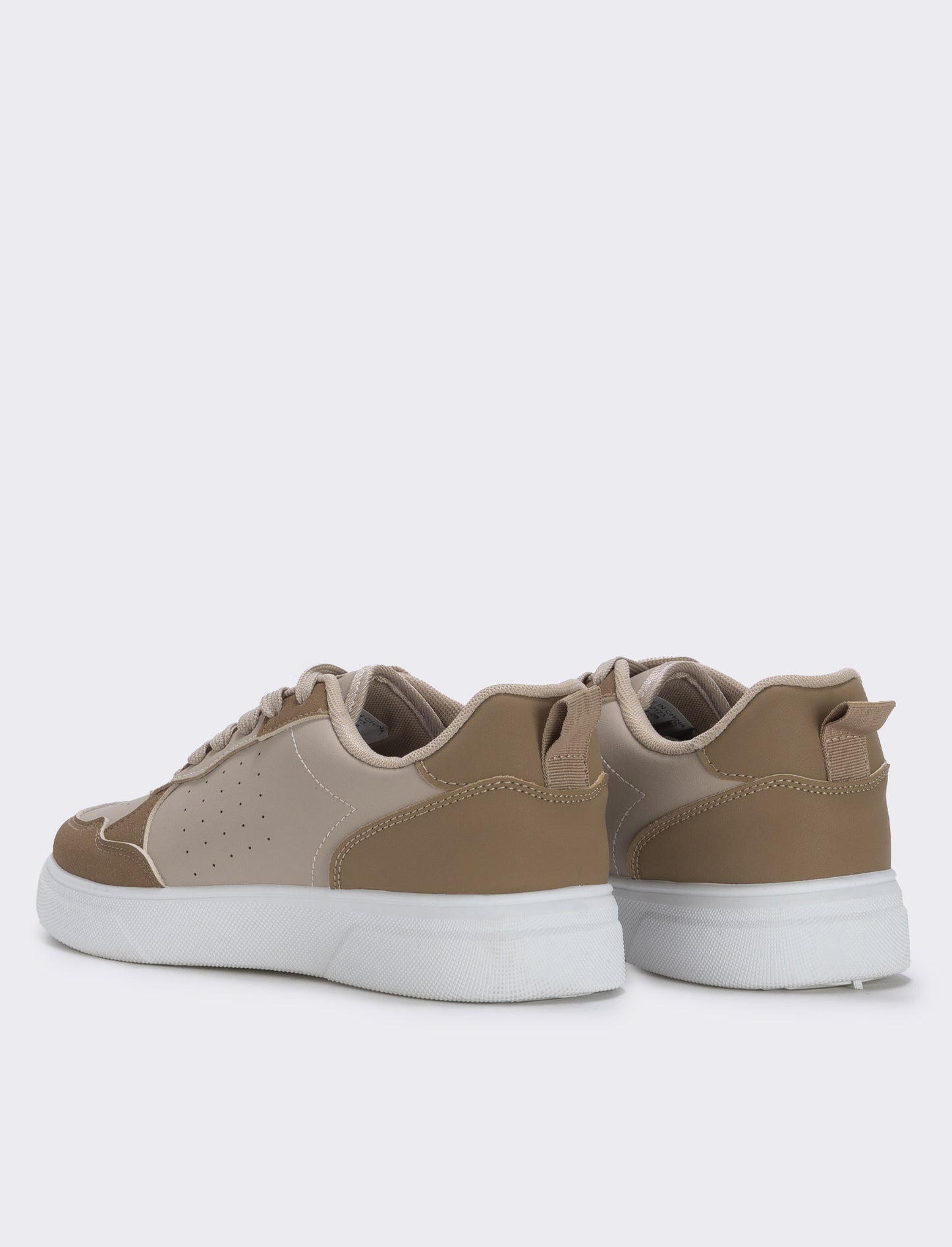 Sneakers bianche con riporti a contrasto - Beige