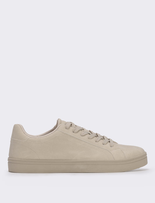 Sneakers minimal da uomo in poliuretano - Beige