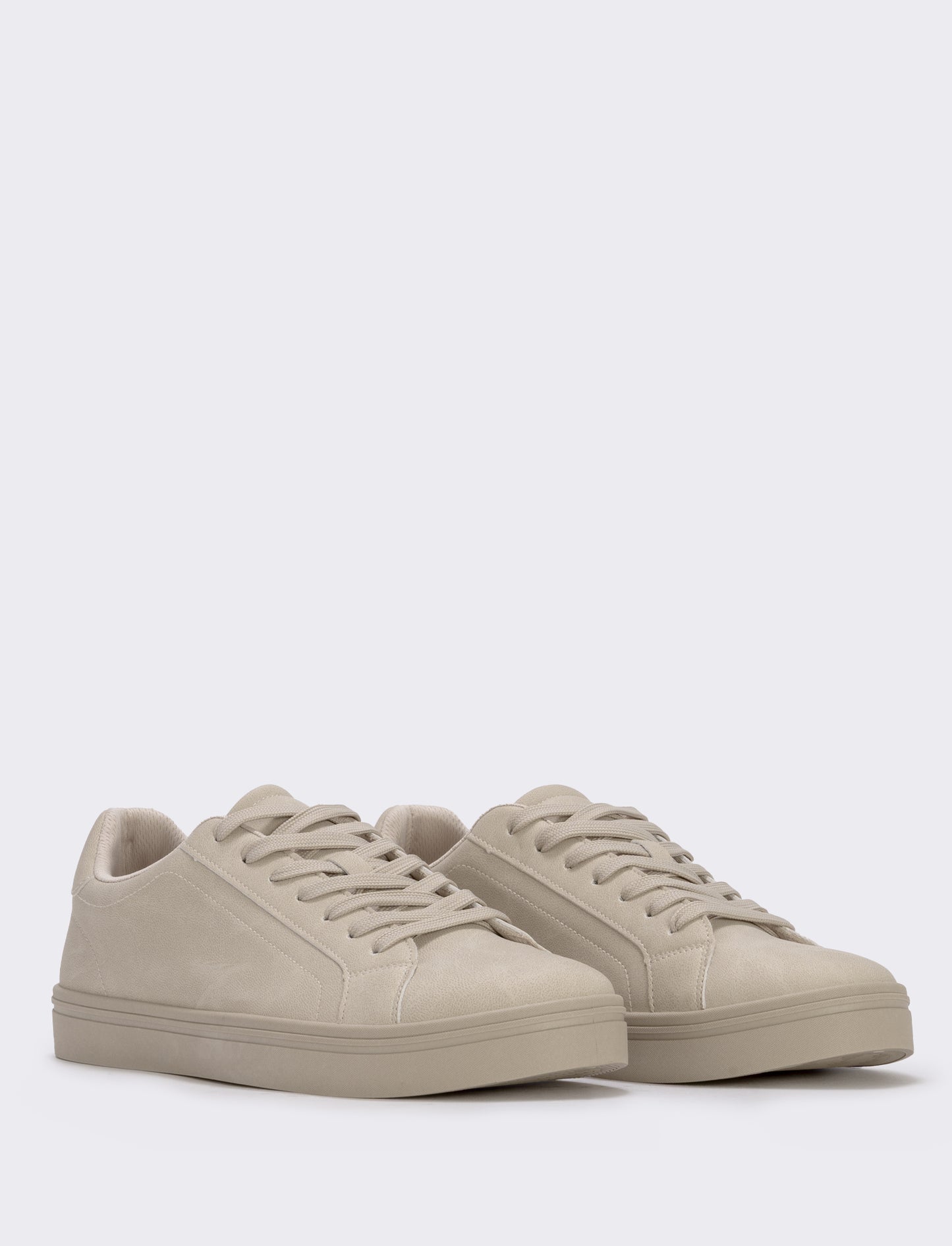 Men's minimal polyurethane sneakers - Beige