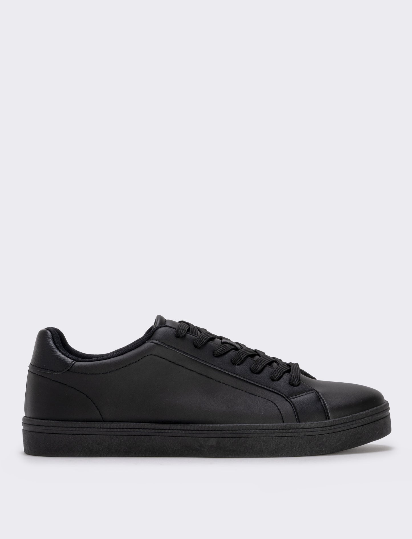 Men's minimal polyurethane sneakers - Black
