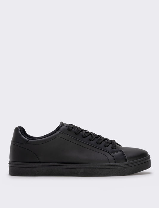 Sneakers minimal da uomo in poliuretano - Nero