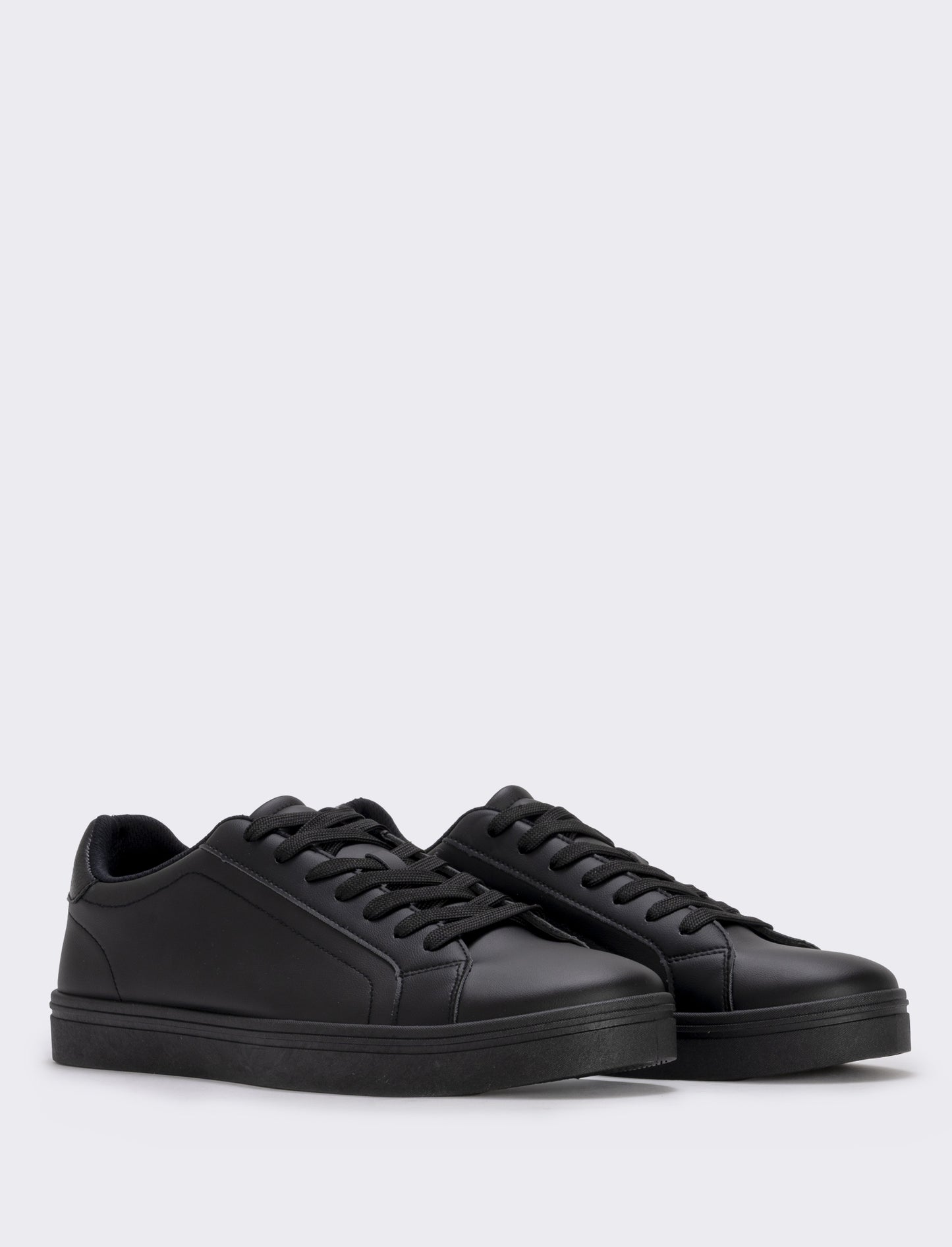 Men's minimal polyurethane sneakers - Black