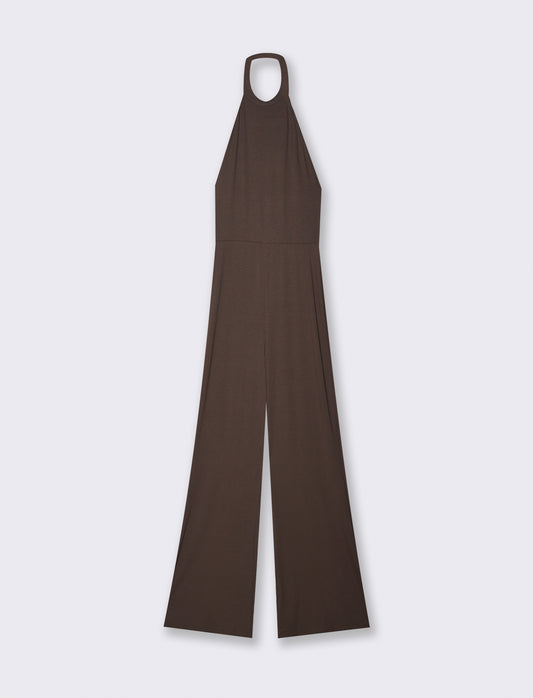 Jump suit con scollo halterneck - Moro