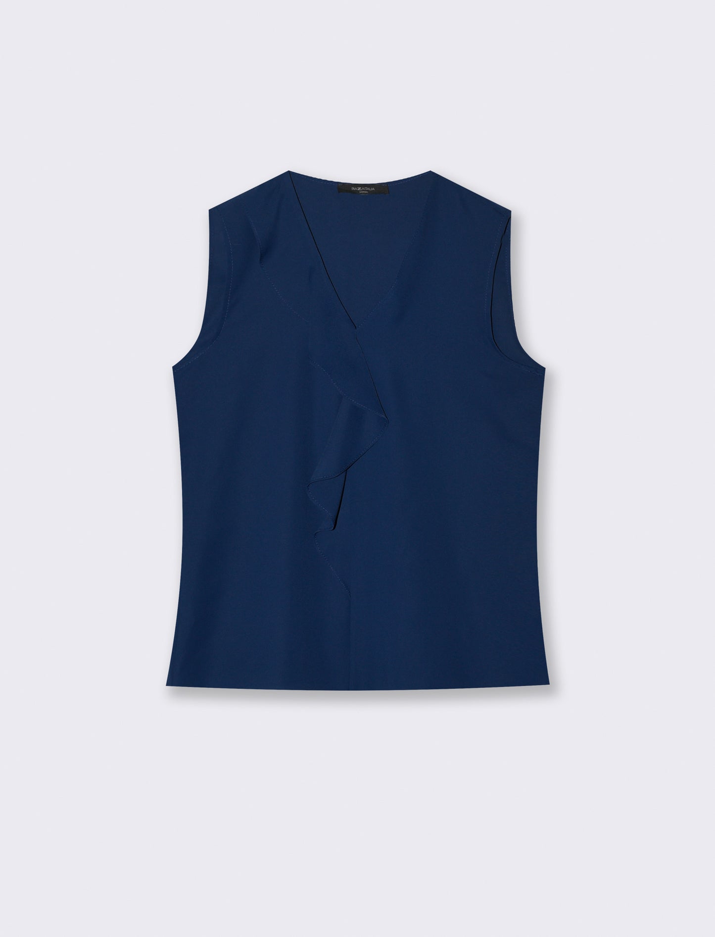 Top con rouches sul davanti - Blu