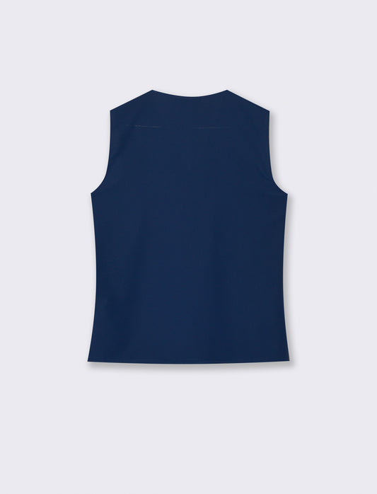 Top con rouches sul davanti - Blu