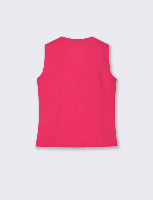 Top con rouches sul davanti - Fuxia