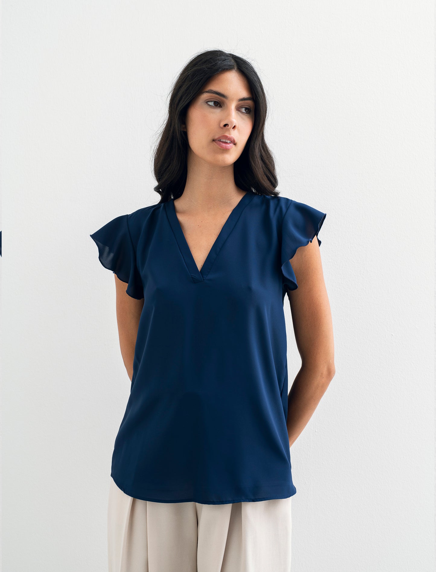 Casacca con rouches - Blu