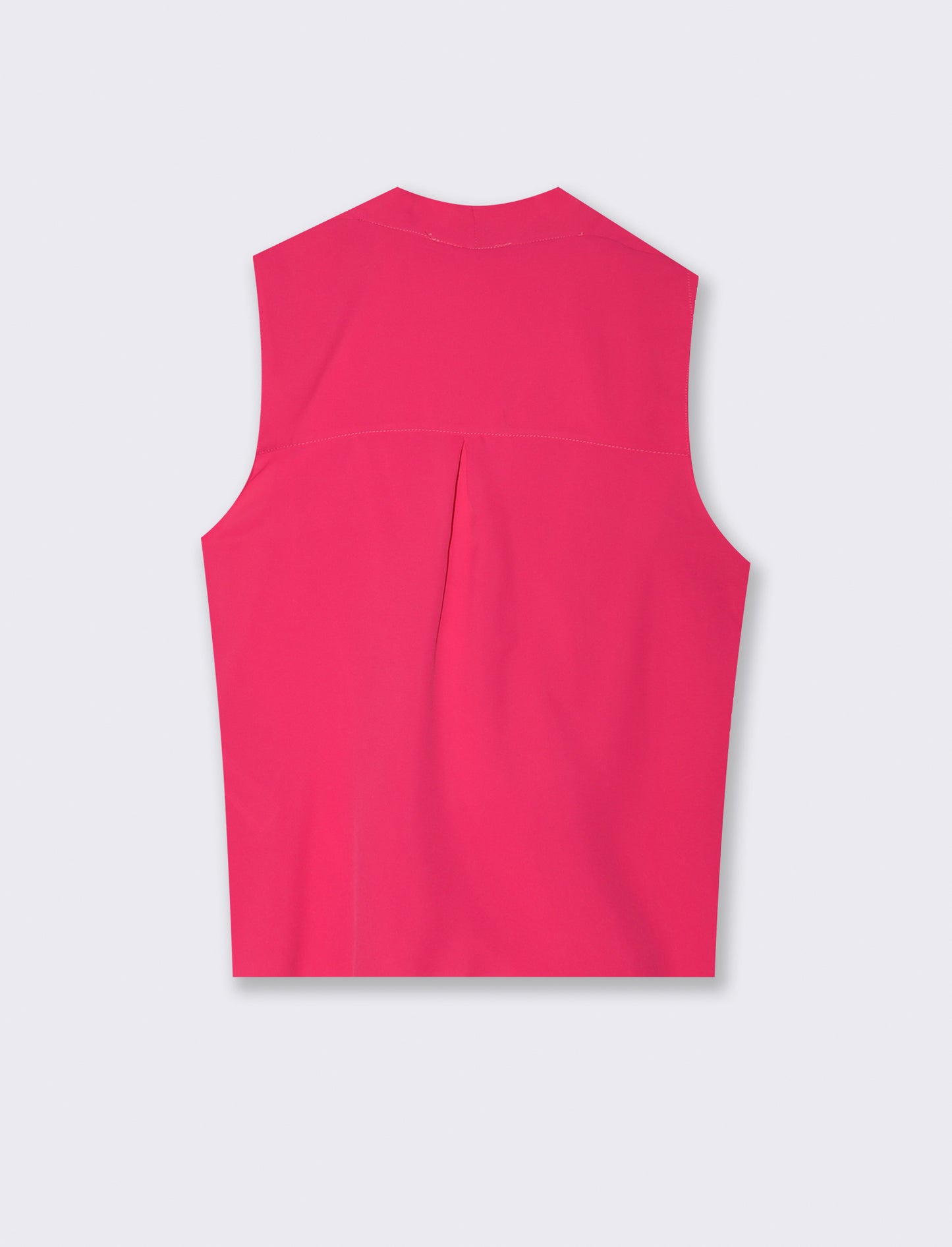 Top smanicato con scollo a V - Fuxia