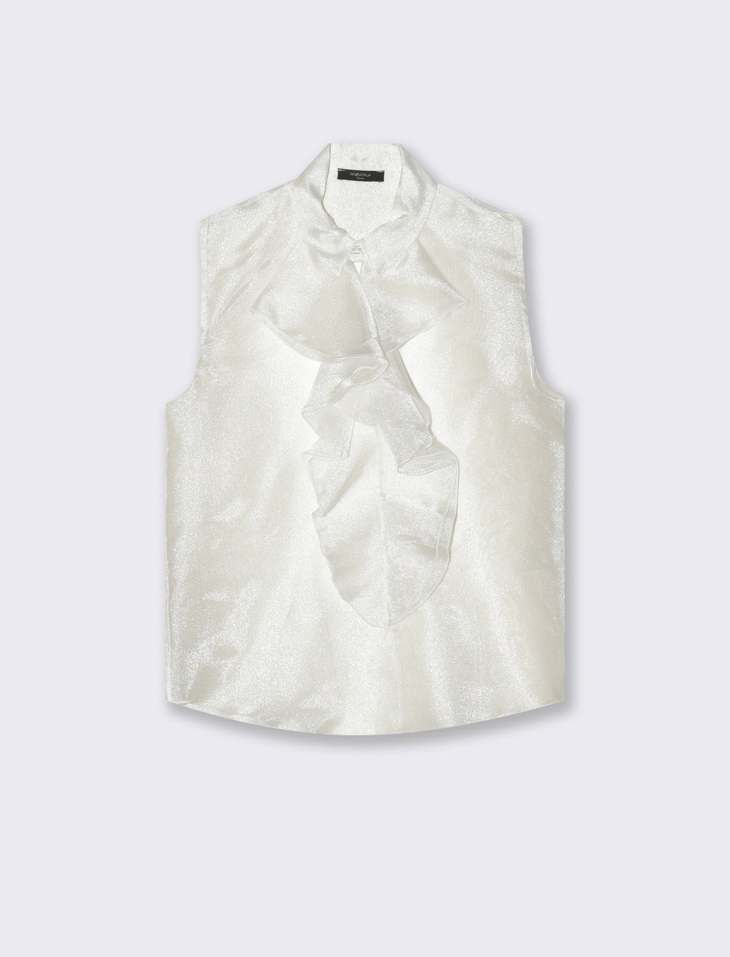 Casacca in organza con rouches - Bianco